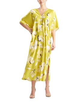 Natori Natori Aurelia Printed Charmeuse Waterfall Caftan