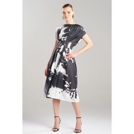 Natori Natori Black Orchid Fit & Flare Pleated Dress