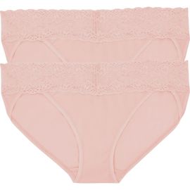 Natori Natori Bliss Perfection Lace Trim One Size Bikini Brief 2-Pack