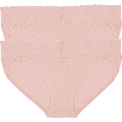 Natori Natori Bliss Perfection Lace Trim One Size Bikini Brief 2-Pack