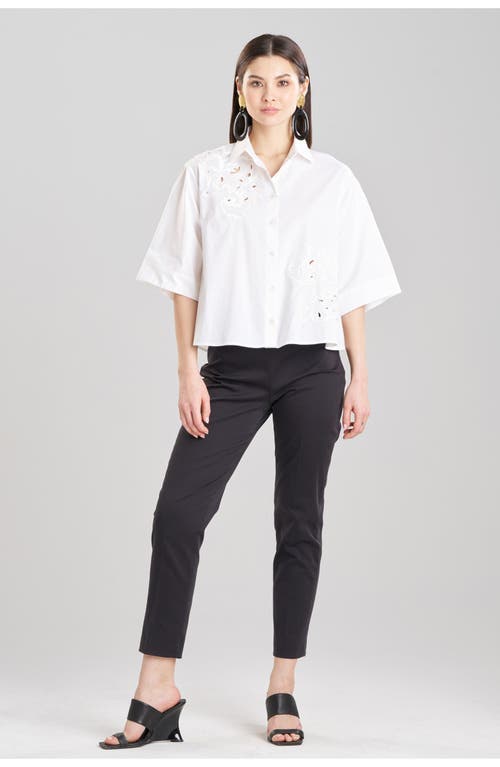 Natori Natori Cotton Poplin Trapeze Shirt w/ Embroidery