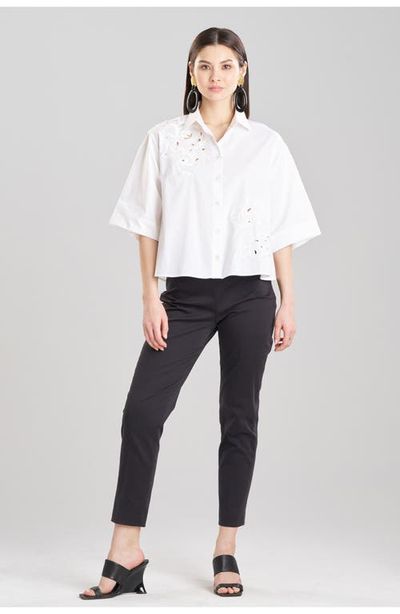 Natori Natori Cotton Poplin Trapeze Shirt w/ Embroidery