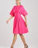 Natori Natori Cotton Silk Slub Pleated Dress w/ Embroidery - 1