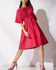 Natori Natori Cotton Silk Slub Pleated Dress w/ Embroidery - 3