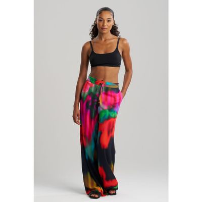Natori Natori Floral Mirage - Printed Rayon Pants w/ Tassel
