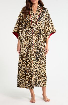 Natori Natori Jaguar Printed Stretch Satin Robe