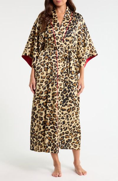 Natori Natori Jaguar Printed Stretch Satin Robe