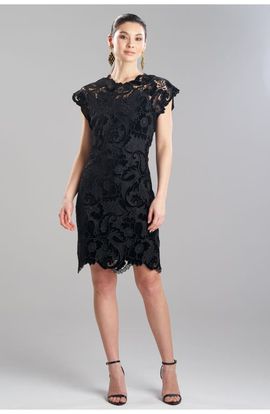 Natori Natori Shirin Velvet Lace Sheath Dress
