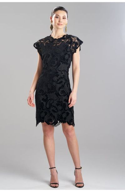 Natori Natori Shirin Velvet Lace Sheath Dress