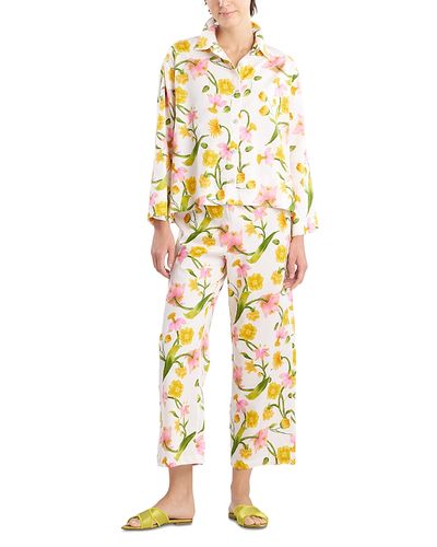 Natori Natori Solene Cotton Sateen Notch Pajama Set
