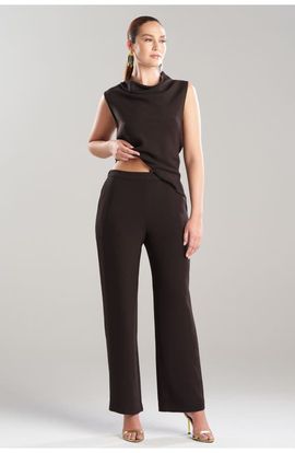 Natori Natori Stretch Crepe Pull On Straight Leg Pant