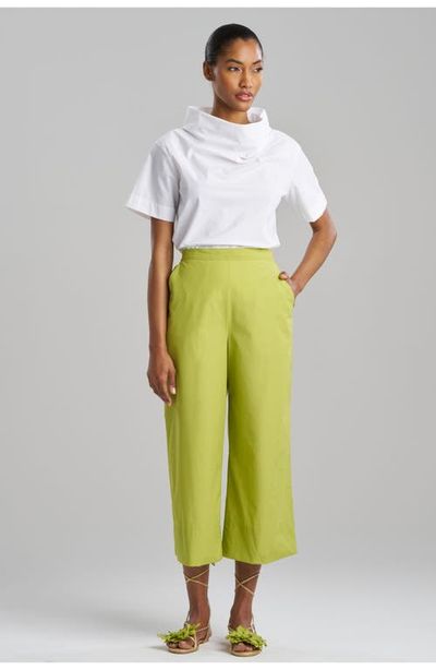 Natori Natori TECHNO POPLIN Cropped Pants with Embroidery