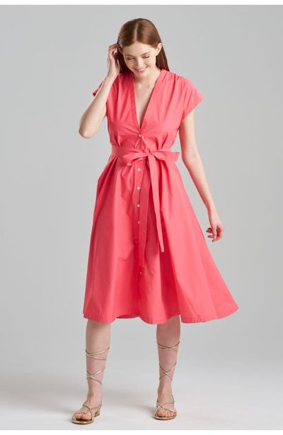 Natori Natori TECHNO POPLIN Tie Front Dress
