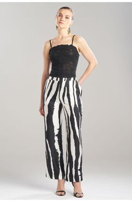 Natori Natori Zebra - Silk Twill Pull On Straight Leg Pant