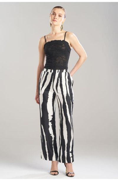 Natori Natori Zebra - Silk Twill Pull On Straight Leg Pant