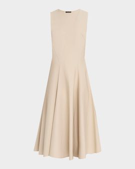 Natori Sleeveless Tech Cotton Taffeta Midi Dress