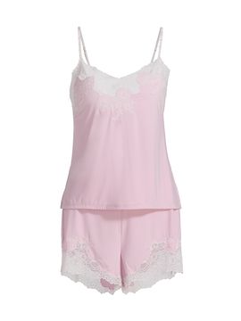 Natori Women's Enchant Floral Lace-Trimmed Camisole & Shorts Set