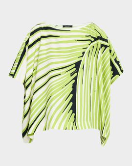 Natori Yoshinoki Palm Leaf-Print Caftan Top