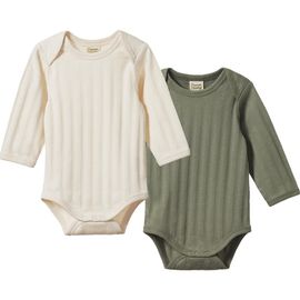 NATURE BABY NATURE BABY 2-Pack Long Sleeve Organic Cotton Bodysuits