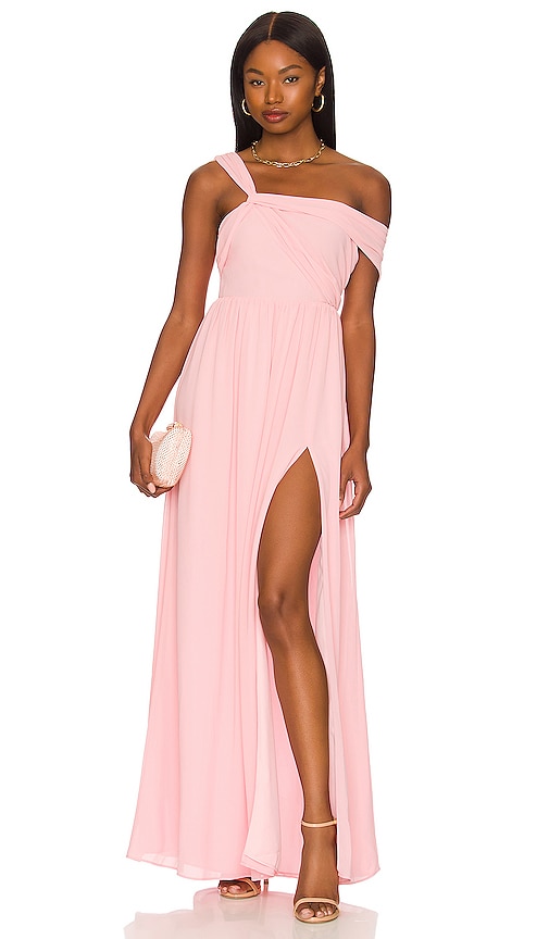 fitted lace wedding dress Pink Ruched Sleeveless Kinsley Midi Dress main image 0