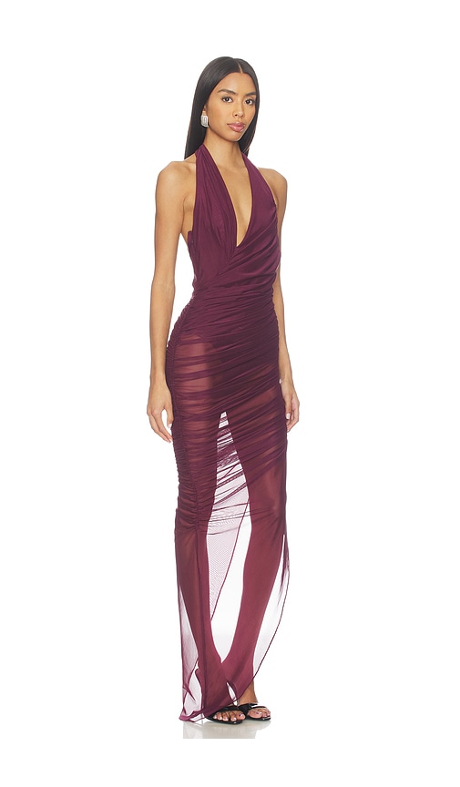 winter knitted chiffon dress Grayson Knit Chiffon Maxi Dress - Plum main image 1