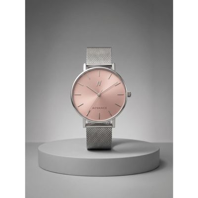 NCMPRBL NCMPRBL Advance Clay Rose Mesh Strap Watch, 36MM