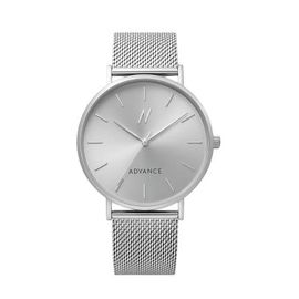 NCMPRBL NCMPRBL Advance Hushed Silver Mesh Bracelet Quartz Watch, 36MM 