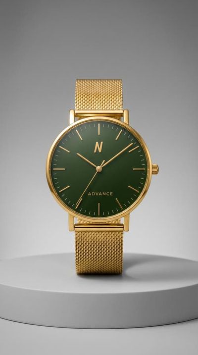 NCMPRBL NCMPRBL Advance Mineral Green Mesh Strap Watch, 40MM