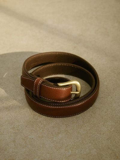 NDeaRoSe Leather Brass Hardware Belt