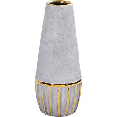 NEARLY NATURAL NEARLY NATURAL 10-in Regal Stone Decorative Vase with Gold Accents