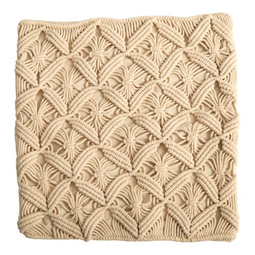 NEARLY NATURAL NEARLY NATURAL 18-in Boho Diamond Woven Macrame Decorative Pillow Cover