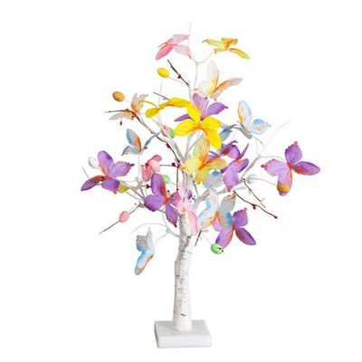 NEARLY NATURAL NEARLY NATURAL 2-ft Pre-Lit Artificial Butterfly Twig Tree with 24 Warm White LED Lights