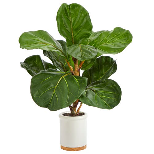NEARLY NATURAL NEARLY NATURAL 21-in Fiddle Leaf Artificial Tree