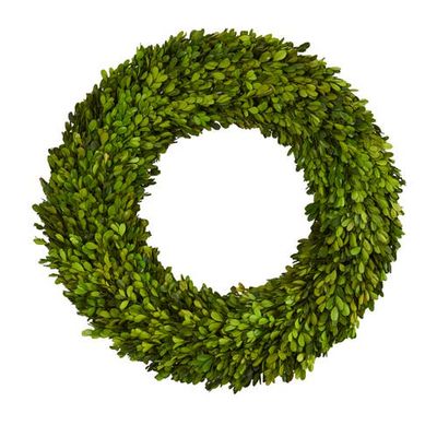 NEARLY NATURAL NEARLY NATURAL 24-in Preserved Boxwood Wreath