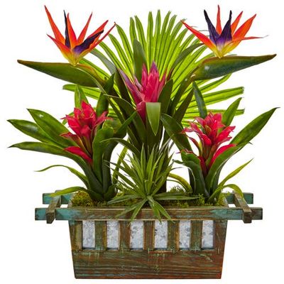 NEARLY NATURAL NEARLY NATURAL Bird of Paradise and Bromeliad