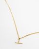 Neck On The Line Neck On The Line gold plated stainless steel t-bar chain necklace - 2