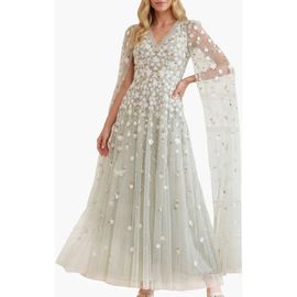 Needle & Thread Needle & Thread Camellia Ditsy Cape Sleeve Ankle Gown