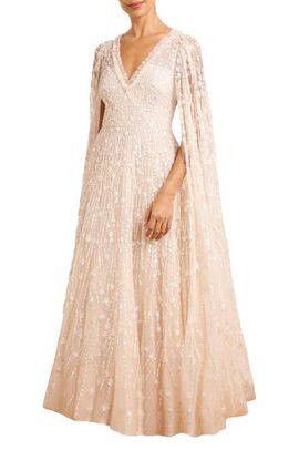 Needle & Thread Needle & Thread Comet Embellished Cape V-Neck Maxi Dress