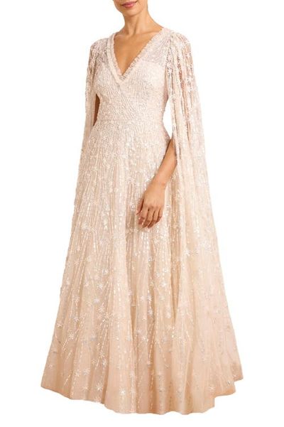 Needle & Thread Needle & Thread Comet Embellished Cape V-Neck Maxi Dress