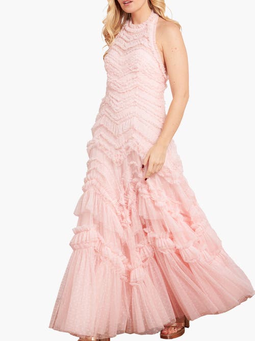 Needle & Thread Needle & Thread Elia Halter Neck Ruffle Tulle Maxi Gown