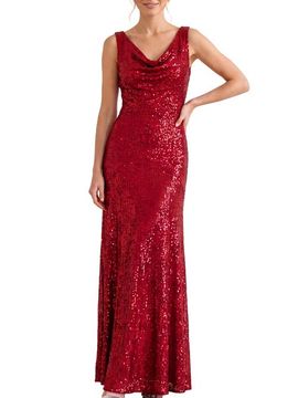 Needle & Thread Needle & Thread Evangeline Sequin Cowl Neck Maxi Dress