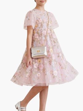 Needle & Thread Needle & Thread Garden Puff Sleeve Round Neck DressToddler, Little Kid, Big Kid
