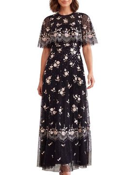Needle & Thread Needle & Thread Henrietta Embroidered Scallop Cape Dress