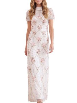 Needle & Thread Needle & Thread High Neck Embroidered Maxi Gown
