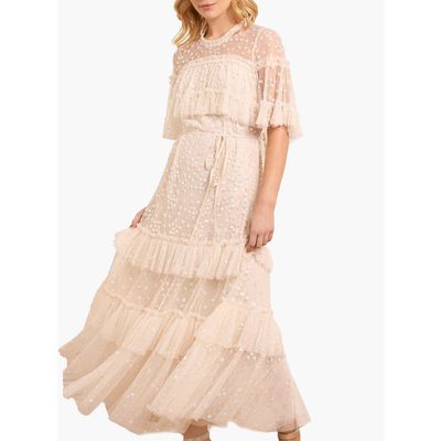 Needle & Thread Needle & Thread Leila Dot Tiered Cape Ankle Gown