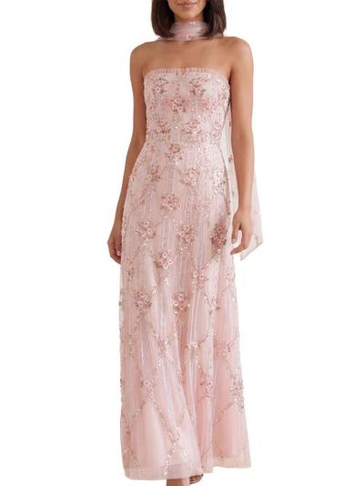 Needle & Thread Needle & Thread Lovers Lace Strapless Evening Gown