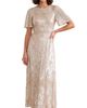 Needle & Thread Needle & Thread Luminara Short Sleeve Sequin Maxi Dress - 1