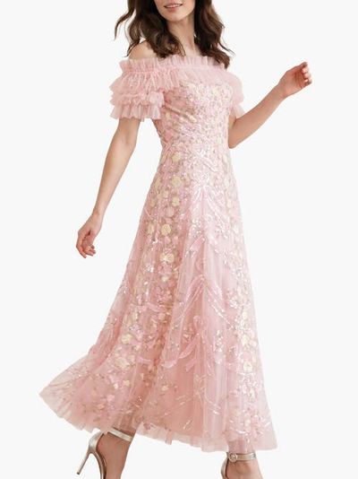 Needle & Thread Needle & Thread Ribbon Heart Off-shoulder Ankle Gown