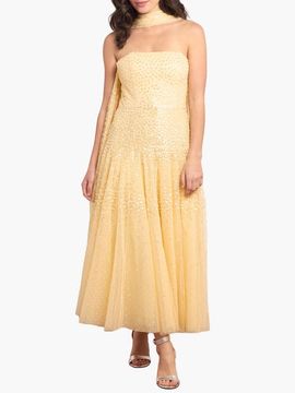 Needle & Thread Needle & Thread Sunrise Sequin Strapless Cape Dress