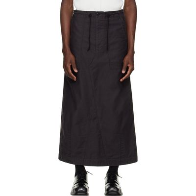 NEEDLES NEEDLES Black Back Sateen String Fatigue Skirt